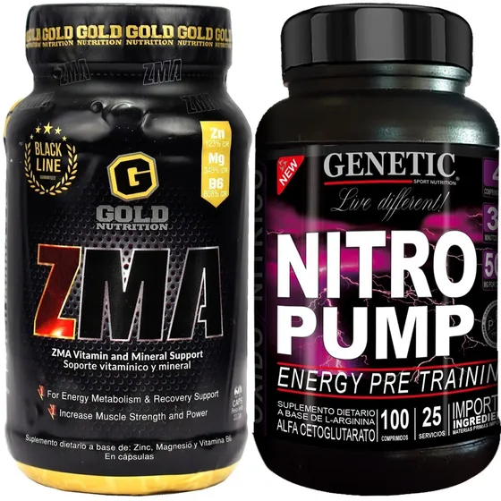Eleva Testo Zma Zinc Magnesio Arginina Nitro Pump Genetic