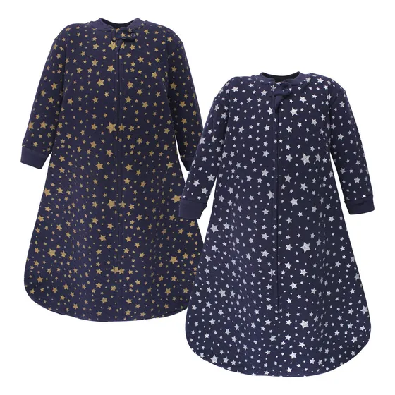 Hudson Baby Saco De Dormir Unisex De Manga Larga Acolchado Y Manta Portátil, Estrellas Metálicas, 6-12 Meses
