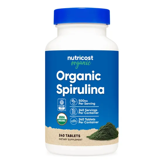 Suplemento Nutricost De Espirulina Orgánica 500 Mg 240 Table