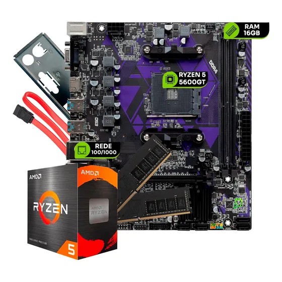 Kit Upgrade Amd Ryzen 5 5600gt Placa A520m 16gb Ddr4 3200mhz