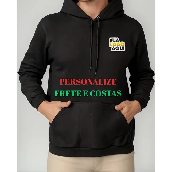 Moletom Canguru Personalizado Empresa Logo Ideia Imagem