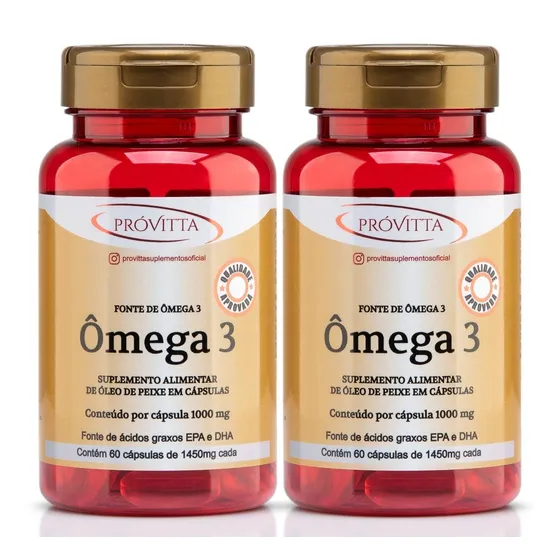 Kit 2 Ômega 3 1000mg Óleo De Peixe Epa 540 Dha 360 120 Cáps