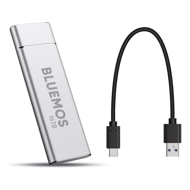16tb Mini Disco Duro Externo De Estado Sólido Portátil Ssd BLUEMOS Color Plateado