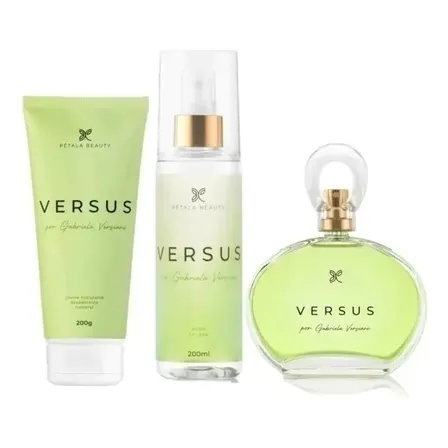 Kit Perfume Body Splash Creme Hidratante Versus Pétala