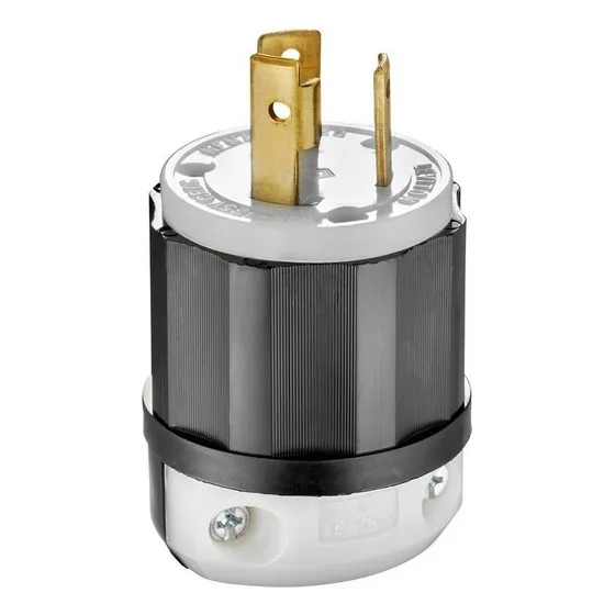 Clavija Media Vuelta Nema L5-30 30amp 125v 2p 3h Leviton Color Negro/blanco