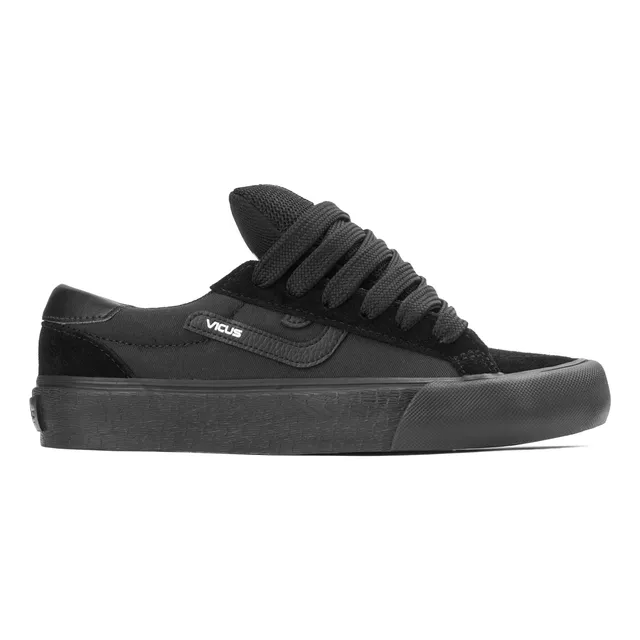 Zapatillas Vicus Chunky Gamuza Lona Negro Suela Negra