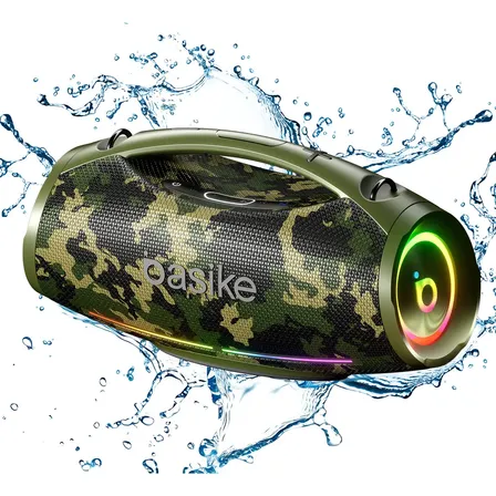 Caixa de Som Basike Boombox Bluetooth 200W, Portátil e à Prova D'Água IPX6