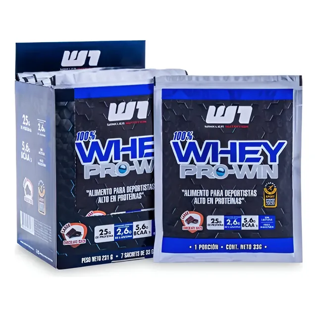 1 Caja 7 Sachets Proteina Whey Pro Win 100% 33 Gr. Winkler