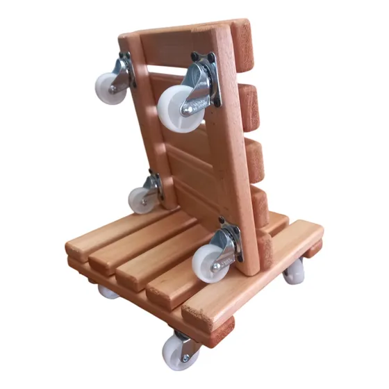 Base Soporte Madera Eucalipto 25x25 C/ruedas Rudi Zimmermann