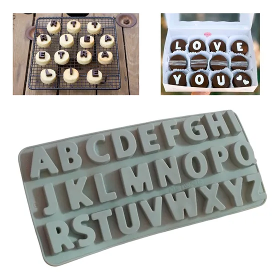 Molde De Silicón Letras Símbolos Resina Jabón Fondant 
