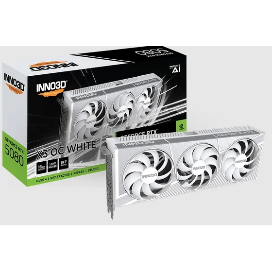 Mercado Livre Gpu Inno3d Geforce Rtx 5080 X3 Oc White 16gb 256 Bits Gddr7 image
