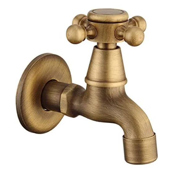 Grifo Pared Cobre Antiguo Lavado Largo Corto Solo Frio Retro