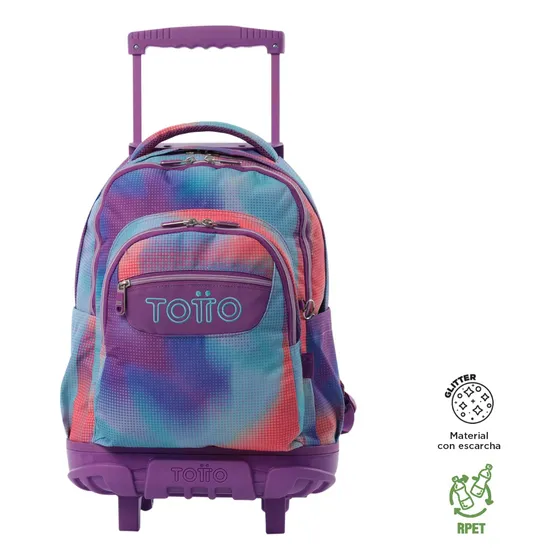 Mochila Escolar Totto Rpet Impermeable Con Ruedas Niña 26l