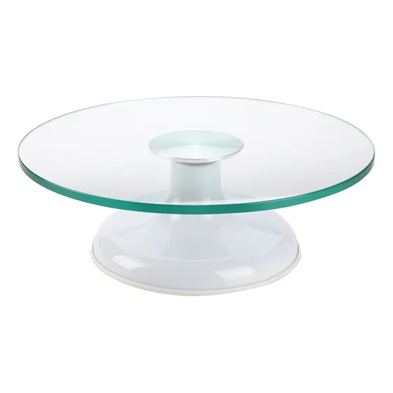 Silverchef Bailarina Para Bolo Giratória De Vidro Profissional Boleira Suporte Cor Branco Silver Chef