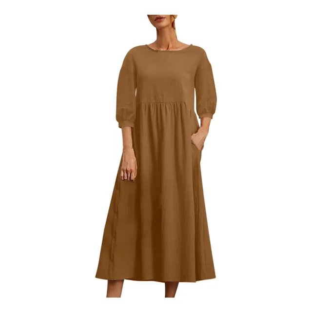 Vestido Nuevo Verano Para Mujer Bohemio Elastico Midi 2022