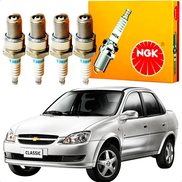 Kit 4 Velas Ngk Br8es Corsa Onix Celta Ap Turbo Grau 8