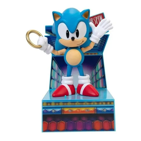 Muñeco Sonic The Hedgehog Con Anillo Y Base Nuevo 