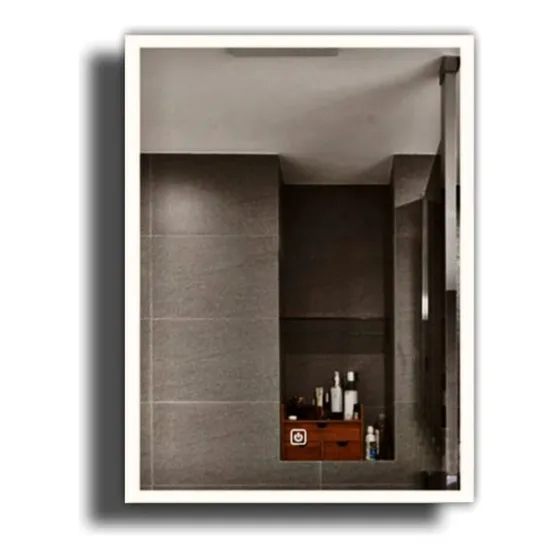 Espejo Led Rectangular 70x50 Cm Touch - Exterior Arenado