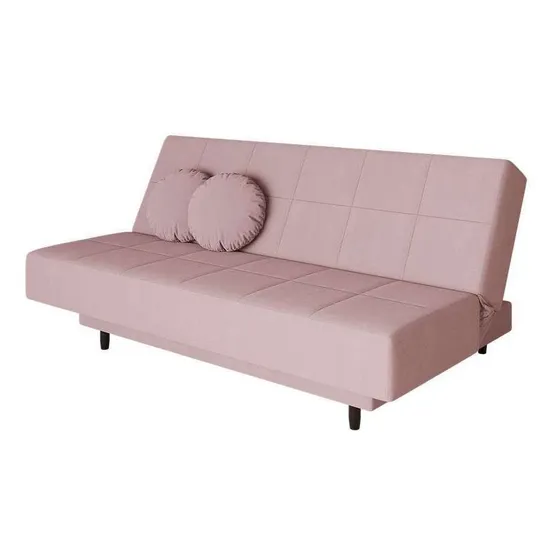 Sofá-cama Casal 3 Lugares Jimmy Suede Rosa Claro