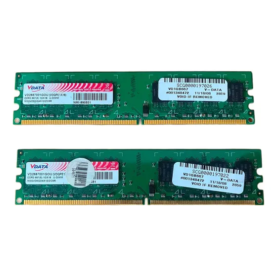 2 Memorias Ram Para Pc Marca Vdata - 1gb / Ddr2 / 667mhz