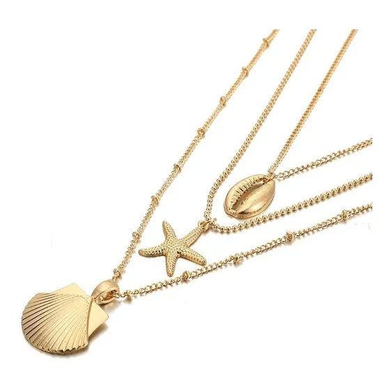 Colar Chocker Correntinha Mar Praia Oceano Concha