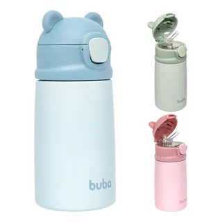 Garrafinha Térmica Infantil Canudo Silicone Ursinho Buba Garrafinha Térmica Infantil Canudo Silicone Ursinho Buba