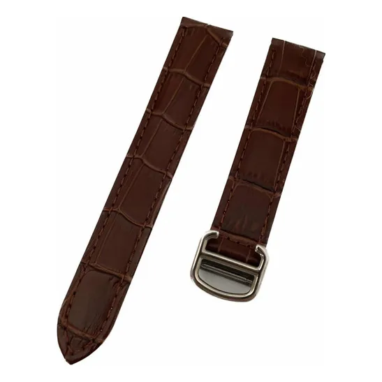 Pulseira Relógio Cartier 18mm Couro Marrom