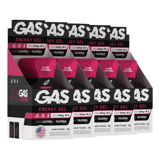 Kit 5x Gas Carbo Gel Repositor Energético 50 Sachês 