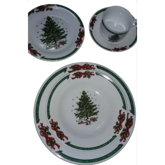 Vajilla Navideña Importada, Porcelana Marca Hartin 4ptos.
