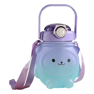 Botella Cantimplora Agua Bonito Oso Kawaii Infantil 600 Ml Color Violeta Ele-gate
