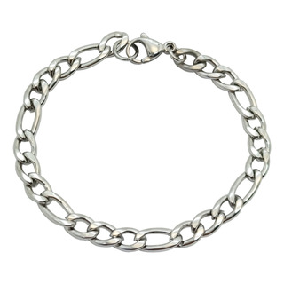 Pulsera Fígaro Acero Inoxidable Plateado 6 Mm De Ancho Pulsera Fígaro Acero Inoxidable Plateado 6 Mm De Ancho