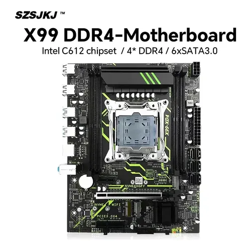 Placa-Mãe Huananzhi F8D Plus Dual CPU X99 E-ATX para Socket 2011-3