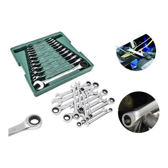 Jogo De Chave Combinada Profissional 8 A 19 Mm Com Catraca