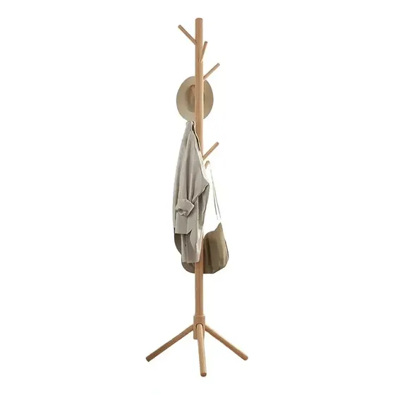 Perchero Colgador De Pie De Madera 170x42 Cm Armable Madera