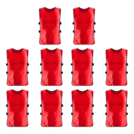 Pack X10 Chaleco Deportivo Peto Multiuso Para Adultos Futbol Rojo Universal