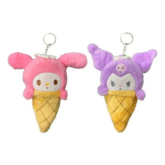 Llaveros De Peluche Melody Y Kuromi Helado Super Suaves