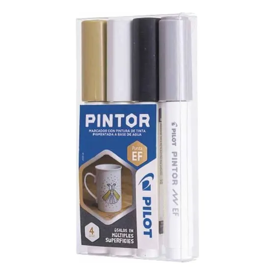 Marcadores Pilot Pintor Set 4 Unid. Color Metalizado Color Del Trazo Surtido