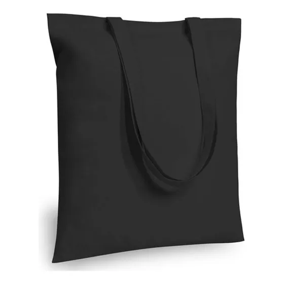 Bolso De Tela Negra Reutilizable Mediano 40x38 Cm Ligero