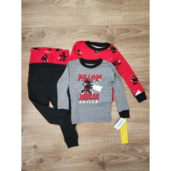 Set Pijamas 4 Piezas Carters Ninja Para Niño Tallas 2t Y 3t