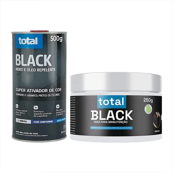 Renovador Kit Total Black Super Ativador De Cor E Cera