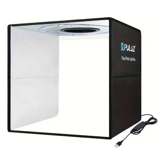 Caja Estudio Profesional Fotografía Puluz Con Luz 30x30cm 