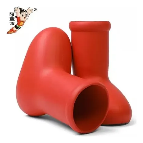 Botas Astro Boy Big Red Red Creativa Botas Lluvia Moda Roja