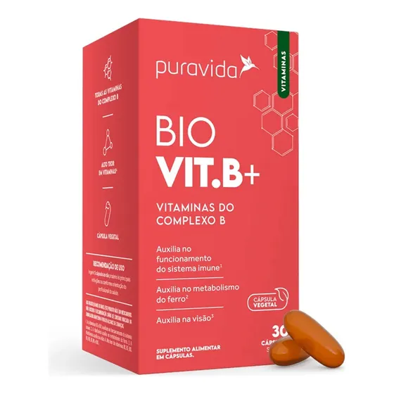 Vitaminas Do Complexo B - Bio Vit B Pura Vida - 30 Capsulas