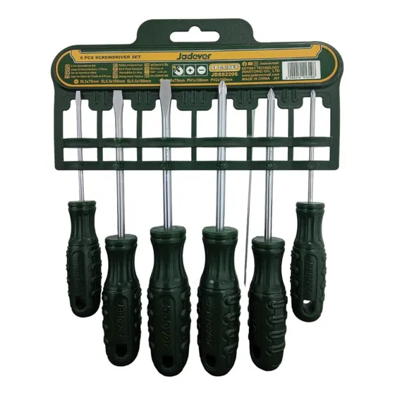 Set Destornillador Estria Y Plano 6 Piezas Jadever