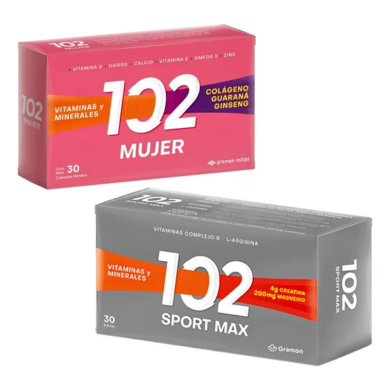 Combo 102 Mujer + Sport Max 30 Días Sabor Sin Sabor