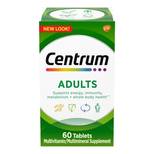Centrum Adultos 60 Tabletas Multivitaminico Hombre Mujer