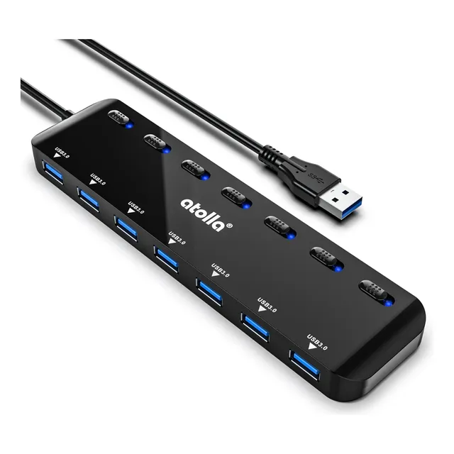 Hub Usb 3.0 Atolla, Splitter 7 Puertos Extensor Y