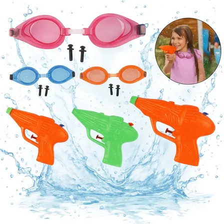 Kit 10 Arminha De Agua Infantil 16cm + 10 Óculos Natação Criança Colorido