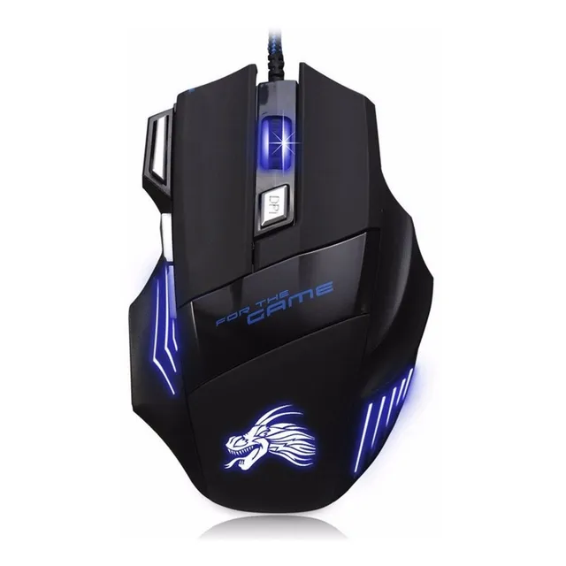 Mouse Gamer Profesional Usb Optico 7 Botones Plug And Play Color Negro