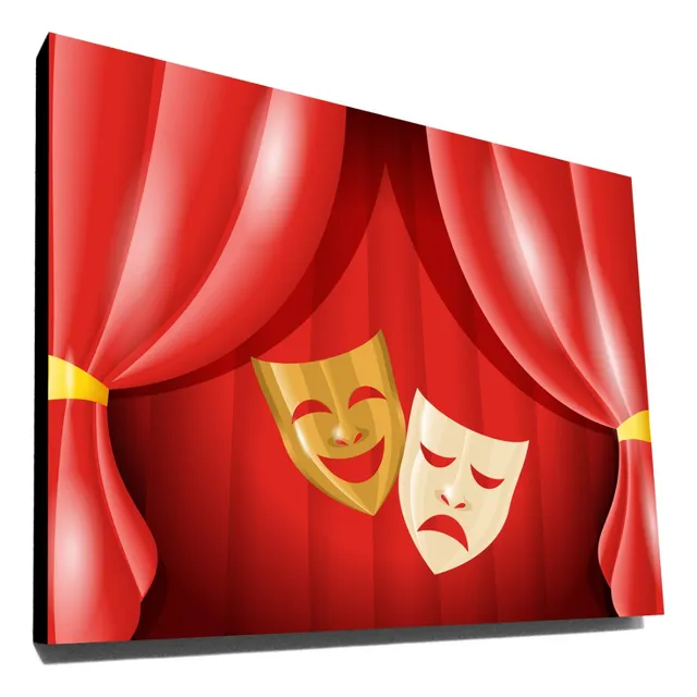 Cuadros Teatro Mascaras Griegas Tragedia Y Comedia 40x30 Cm